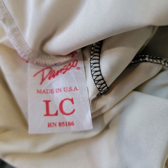 Vintage Dansco Girls Bodysuit Size Large Floral Velvet Ballet Coquette Fairy - Picture 5 of 6